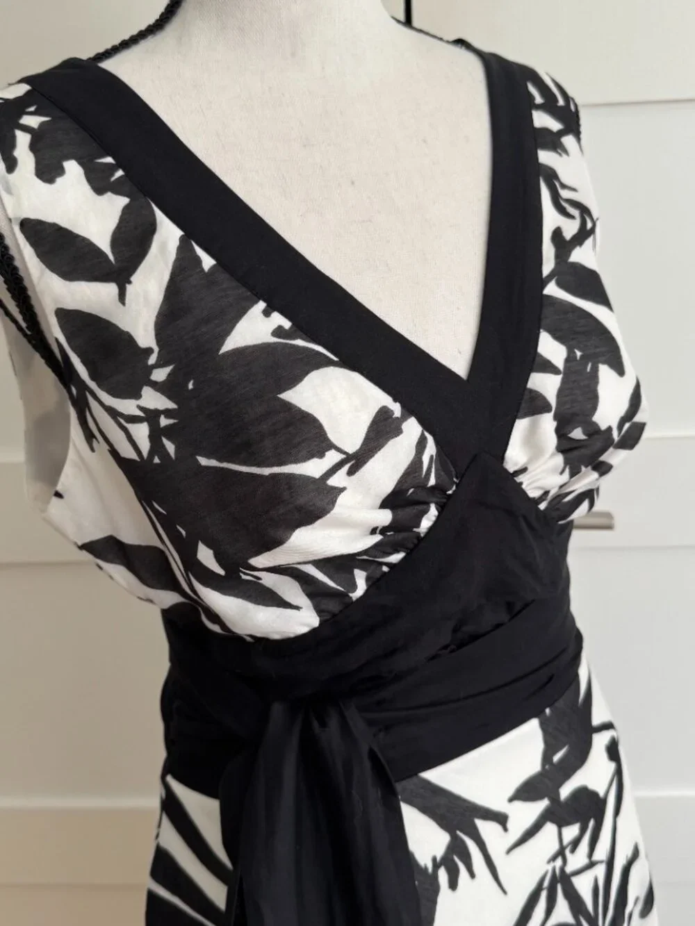 Flowy cotton/silk blend handkerchief hem dress - size S - Picture 3 of 8